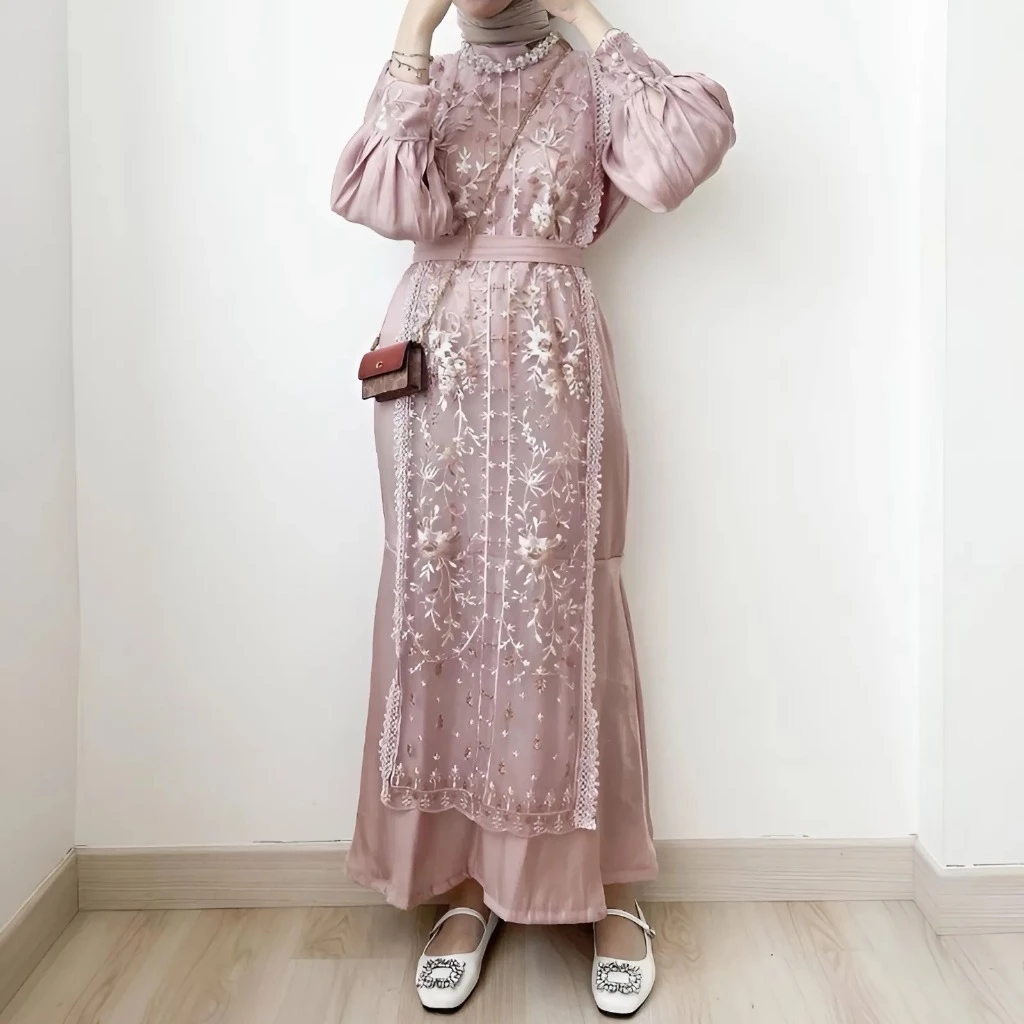 Baju Gamis Kondangan Pesta Wanita Bahan Armany Silk Premium detail potongan