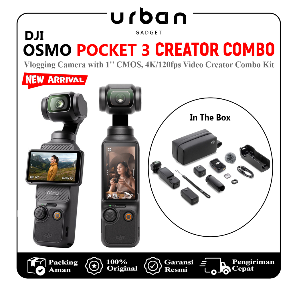 DJI Osmo Pocket Basic Vlogging Pocket Gimbal Camera with 1'' CMOS  4K/120fps Video Resmi