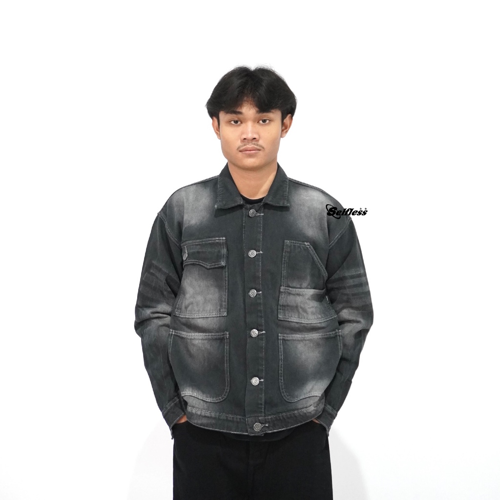 Jual Selfless - Jacket Jeans Lengan Panjang Pria Boxy Fit - Charlies ...