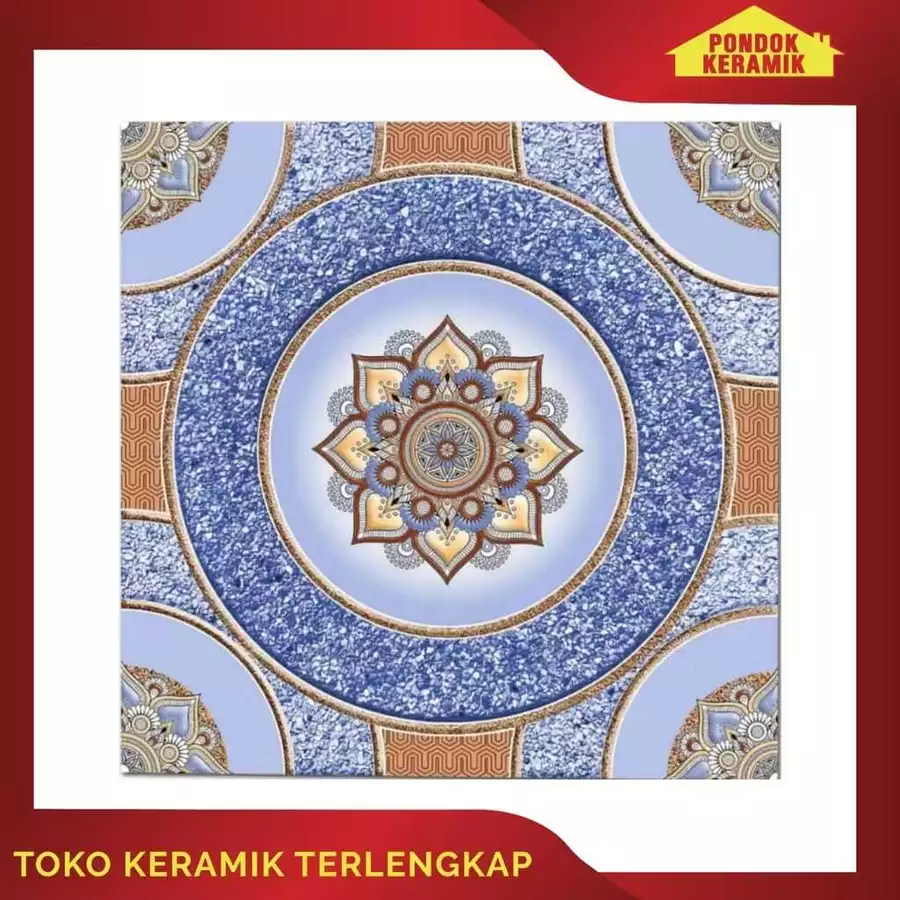 Keramik Lantai Dekoratif Avignon 40x40 Darwin Blue Glossy