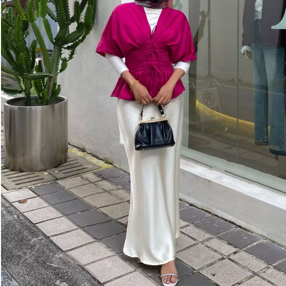 Jual Rok Resleting Elegan Tampil Stylish Saat Lebaran Rok Satin Silk ...