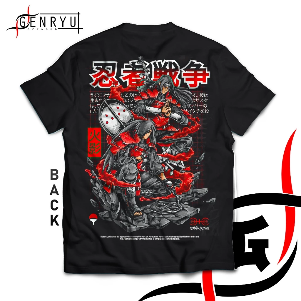 Madara Uchiha & Hashirama Senju Anime Naruto Boruto Baju Kaos