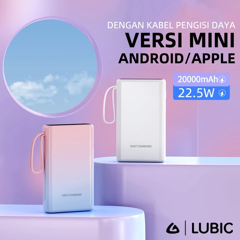 LUBIC -856 mini power bank real capacity 10000mAh 3 usb 22.5W Fast Charging LED