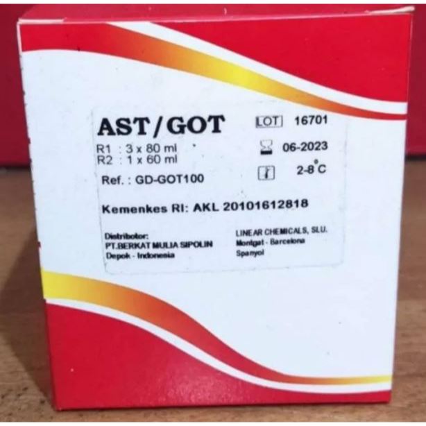 Jual Reagen AST/GOT SGOT Glory Diagnostics SGOT 3x80ml + 1x60ml ED. 12/ ...