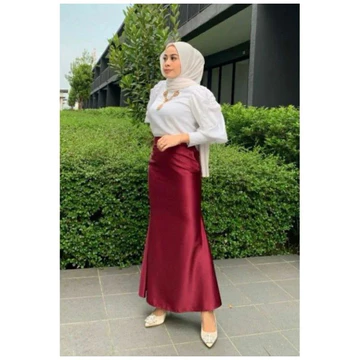 Rok Satin Panjang Long Satin Rok Satin Silk Skirt Long Satin Silk