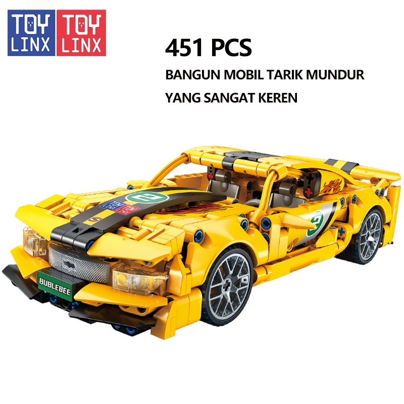Jual TOY LINX 451pcs Pull-back Building Block Mobil mainan mobil balap ...