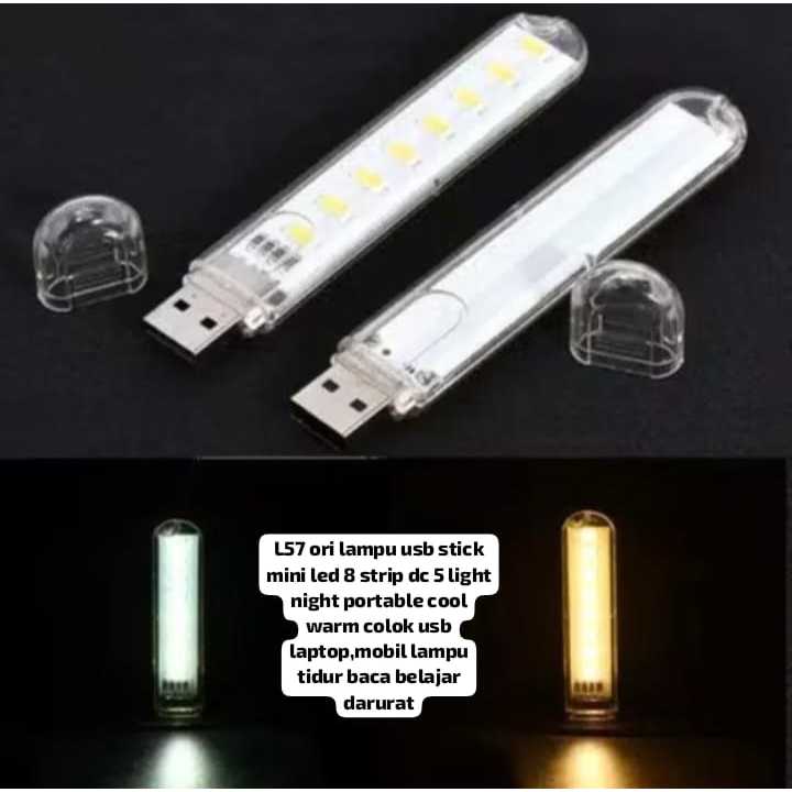 Jual L57 LAMPU USB STICK MINI LED 8 STRIP DC 5V LIGHT NIGHT PORTABLE ...