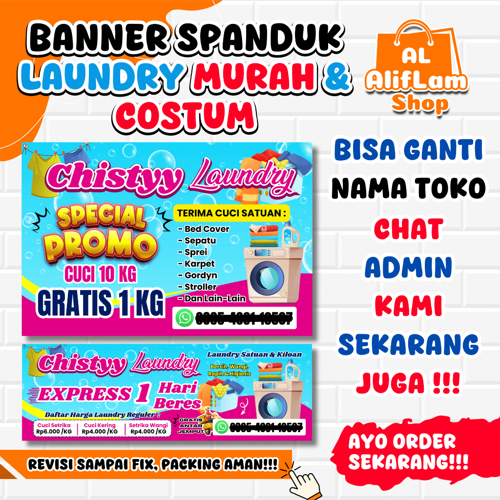 Jual Cetak Banner Spanduk Laundry Versi As Bisa Request Desain Shopee Indonesia