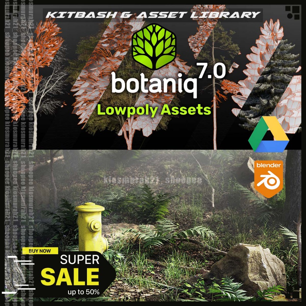 Jual botaniq full Kitbash 3D Blender 3D Model Asset Library Blender 3D ...