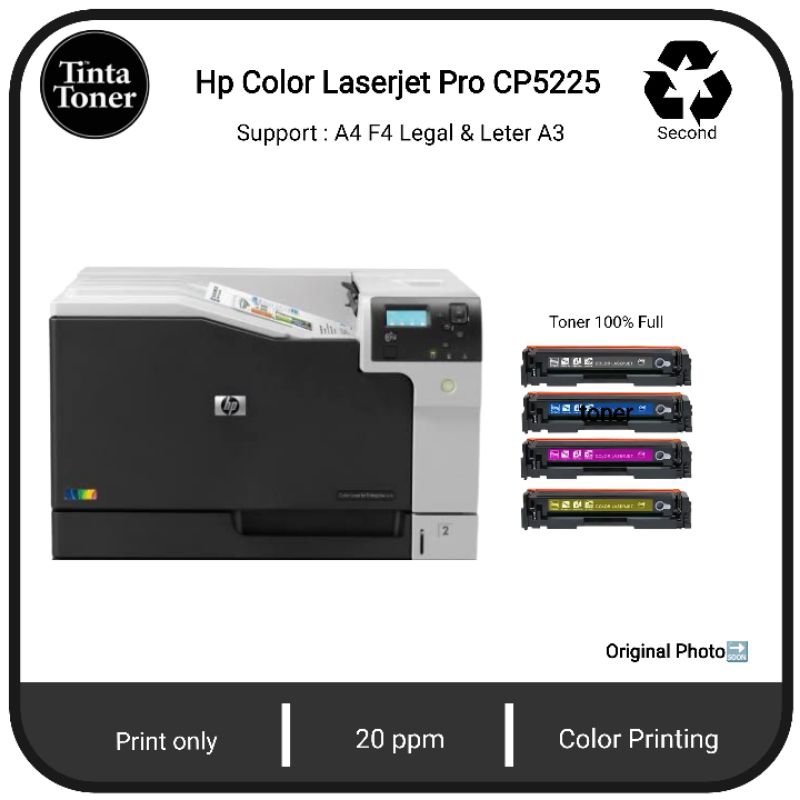 Jual Hp color Laserjet Pro CP5225 A3 ptint only color 20 ppm | Shopee ...