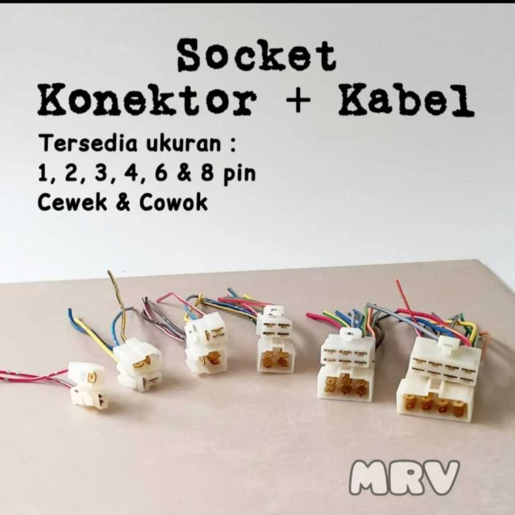 Jual Socket Sambungan Kabel / Soket Konektor + Kabel (Bahan Nylon ...