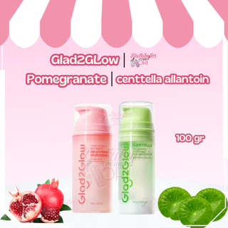 Glad2Glow Centella Allantoin Soothing Gel Moisturizer 100g| Pomegranate 5% Niacinamide Brightening Glad 2 Glow G2G