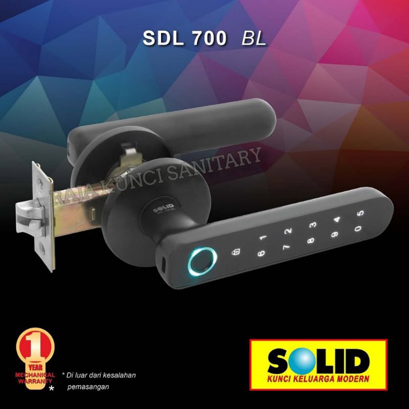 Jual SOLID Smart Door Lock SDL 700 BL/Smart Lock Solid/Kunci Digital ...