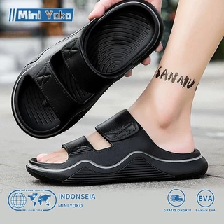 Sandal Pria Karet Anti Slip Tebal Outdoor Berkualitas Awet Kasual Ringan Sepatu Sendal Cowok Kekinian 2025 Distro Empuk Jelly