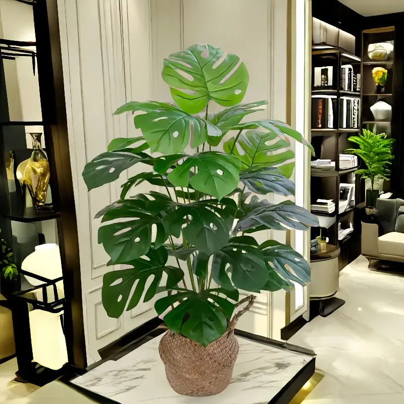 DAUN MONSTERA JUMBO ARTIFICIAL D24 TANAMAN HIAS PLASTIK B8431 DEKORASI RUMAH POJOK RUANG TAMU KANTOR