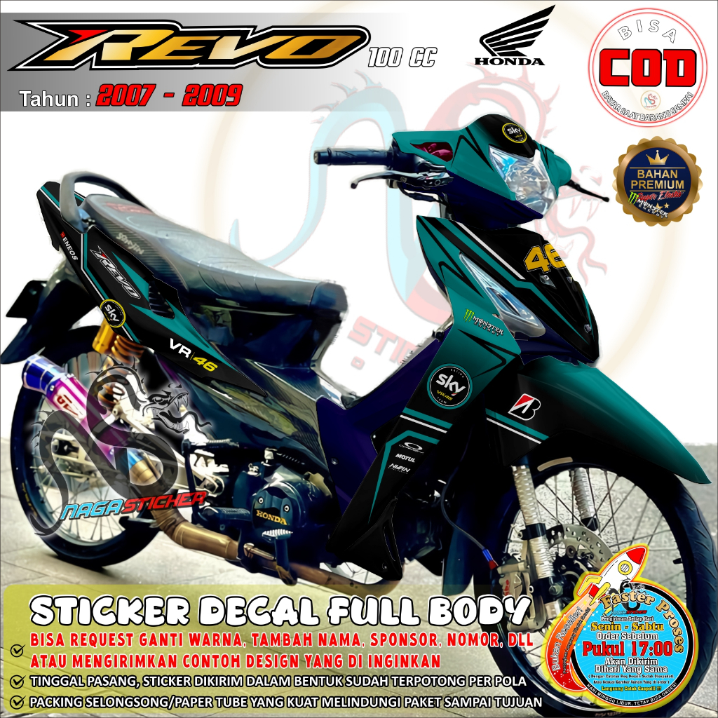Jual Bisa COD Decal Sticker Full Body Honda Revo Lama 100cc 2007-2009 ...