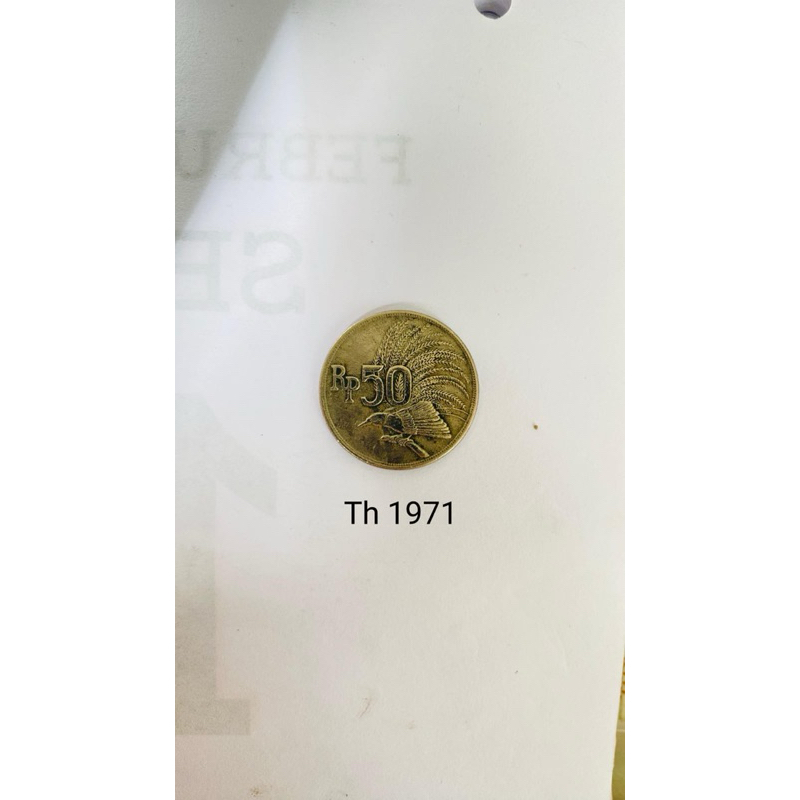 Jual Koin Logam Gambar Cendrawasih Rp 50 Tahun 1971 | Shopee Indonesia