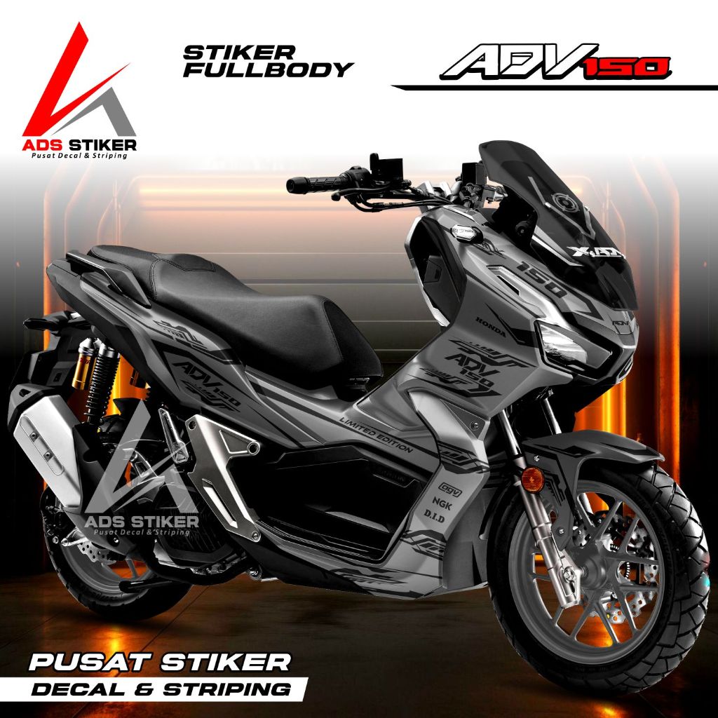 Jual Bisa COD Decal ADV 150 Full Body Hitam - Stiker Variasi List ADV ...