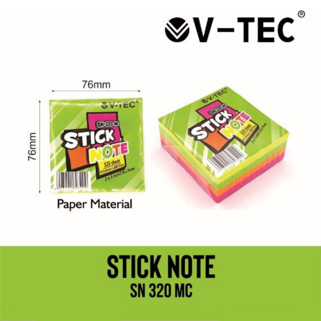 Jual Sticky Notes V-Tec SN 320 MC isi 320 Lembar - Book Marker | Shopee ...