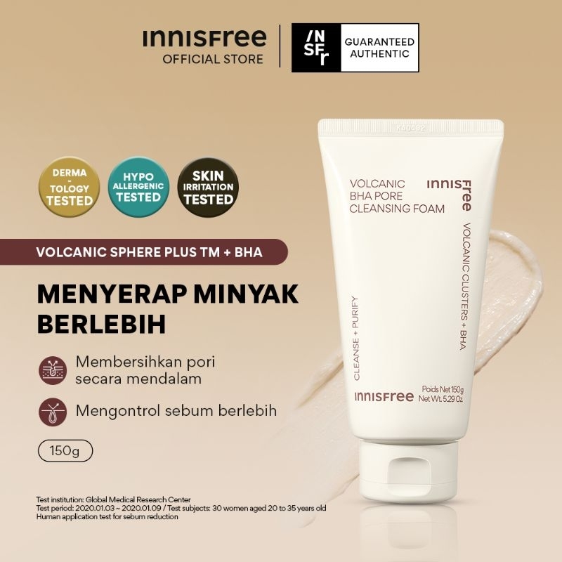 Jual Innisfree Volcanic BHA Pore Cleansing Foam 150 gr | Shopee Indonesia