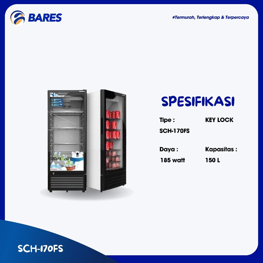 Jual Sharp SCH-170FS Showcase Lemari Pendingin Kapasitas 150 Liter ...