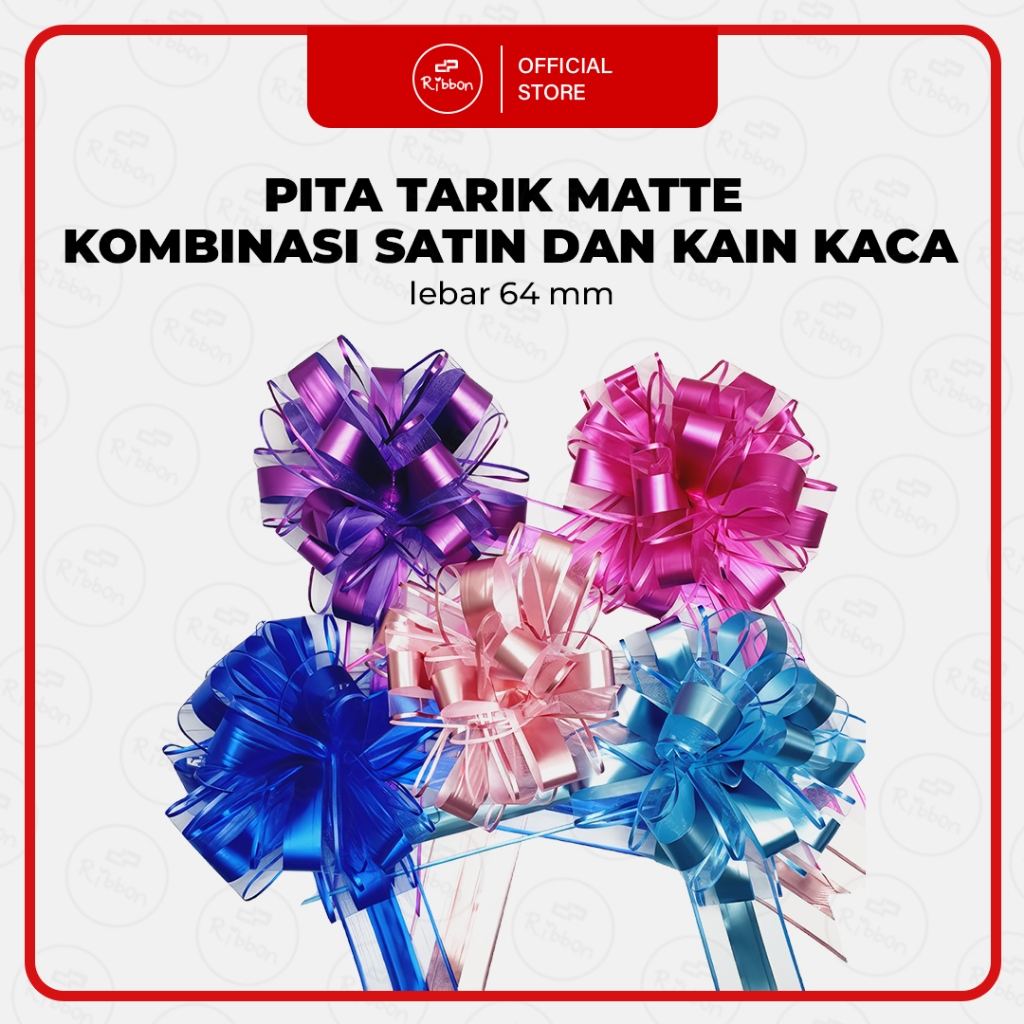Jual Deparcel Ribbon Pita Tarik 64 mm Matte Kombinasi Satin dan Kain ...