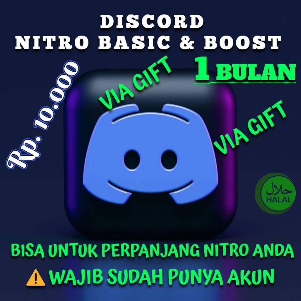 Jual Discord Nitro BaSic & Boost 1 Month (WORLDWIDE) | Shopee Indonesia