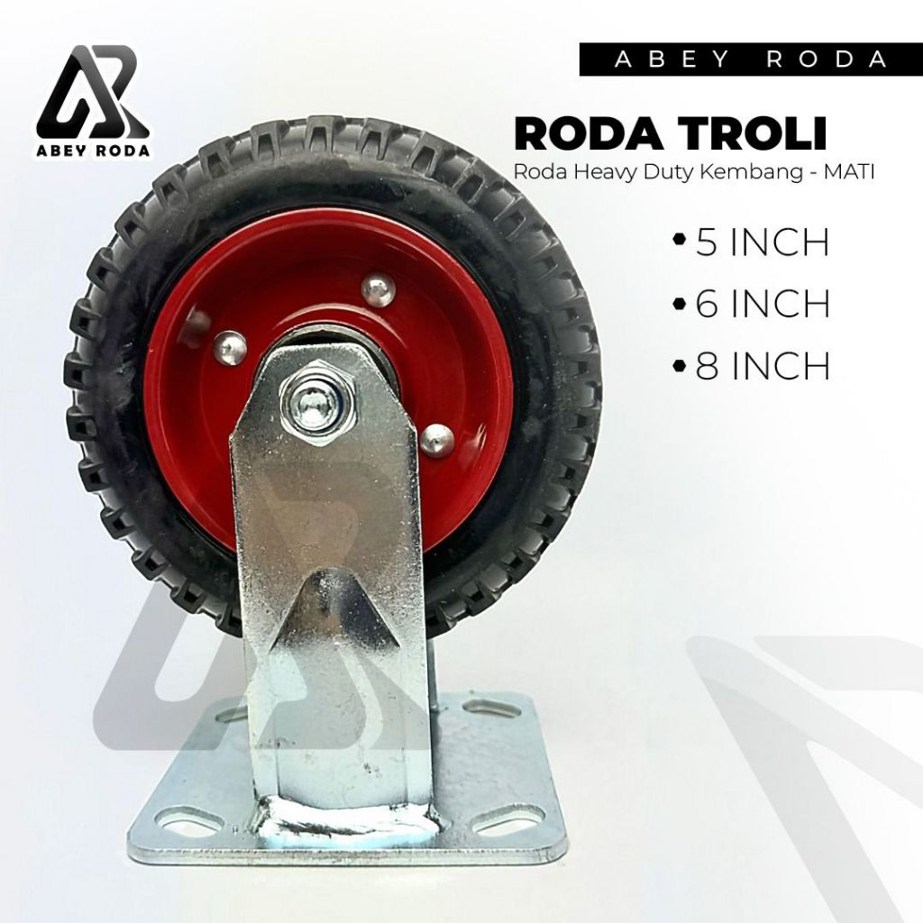 Jual Roda Troli Karet Kembang 8
