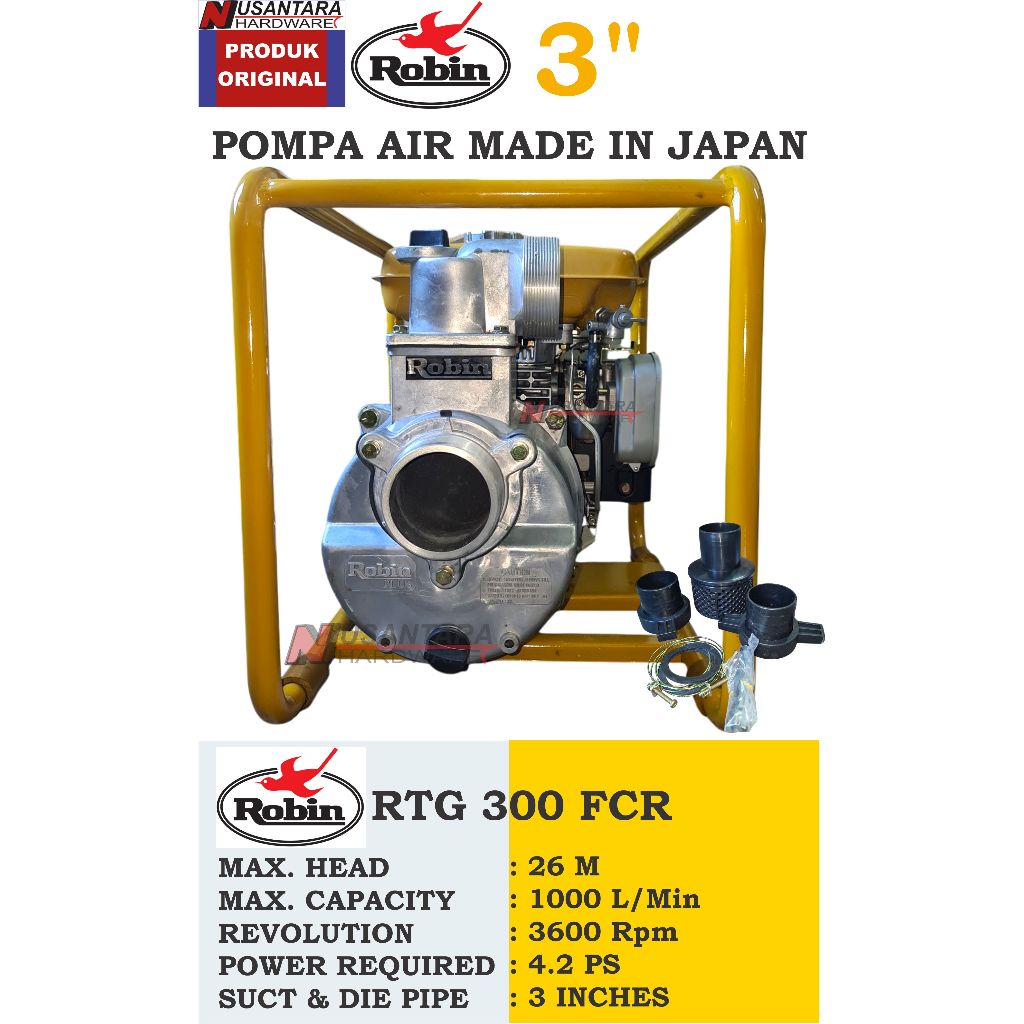 Jual mesin pompa irigasi robin rtg 300 fcr made in japan, mesin sedot ...