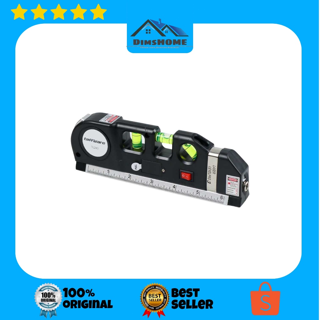 Jual Waterpass Fixta Level Pro 3 Penggaris Waterpass Meteran Laser ...