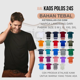 Tebal Kaos Polos Pria Wanita Lengan Pendek Semi Cotton 24s Premium Reguler Fit Dewasa Lembut
