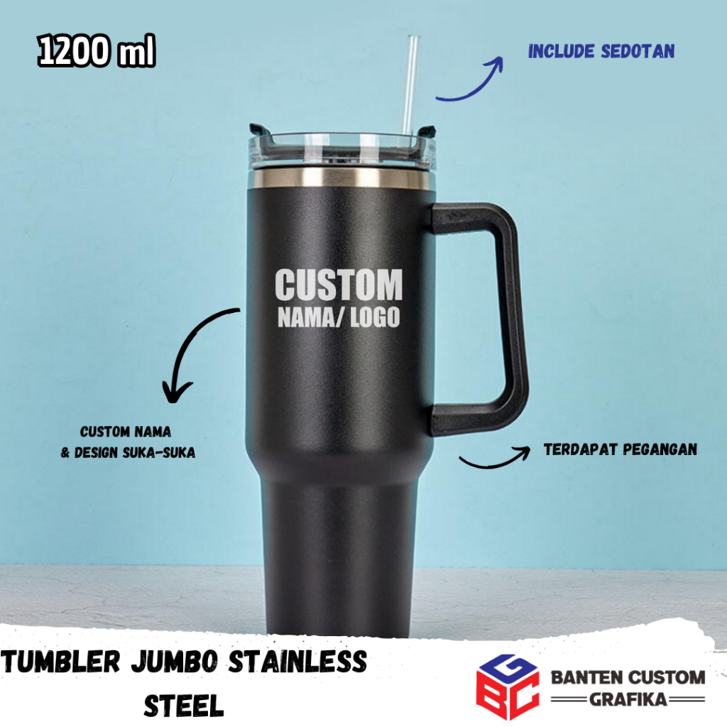 Jual Tumbler Custom Free Desain Tumbler Jumbo Botol Minum 40oz / 1200ml ...