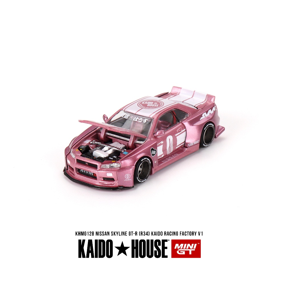 Jual MINI GT Nissan Skyline GTR R34 Kaido House Racing Factory V1 Pink ...
