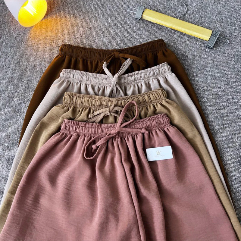 Celana Kulot Wanita Crinkle Premium JUMBO XXL - Celana Wanita Highwaist Loose Cullote Pants