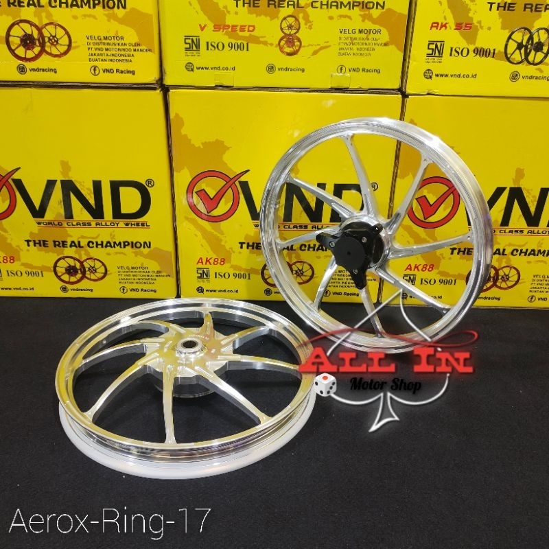 Jual Velg vnd racing ak 88 Yamaha aerox 155 old & aerox new ring 17 ...
