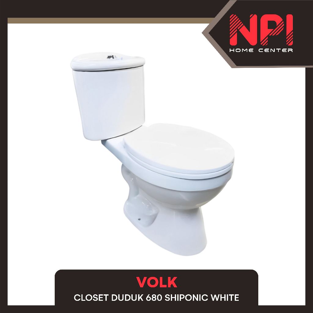 Volk - Closet Kloset Toilet Duduk Kw1 680 Siphonic White Complete Set