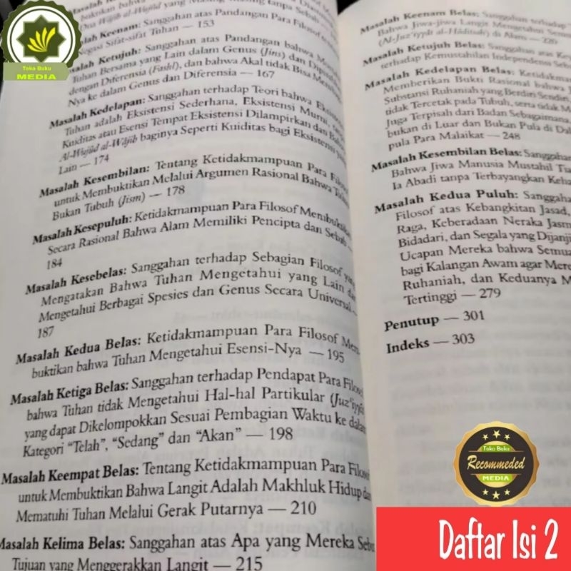 Jual Buku TAHAFUTUL FALASIFA Tahafut Al Falasifah Tahafutul Alfalasifah ...