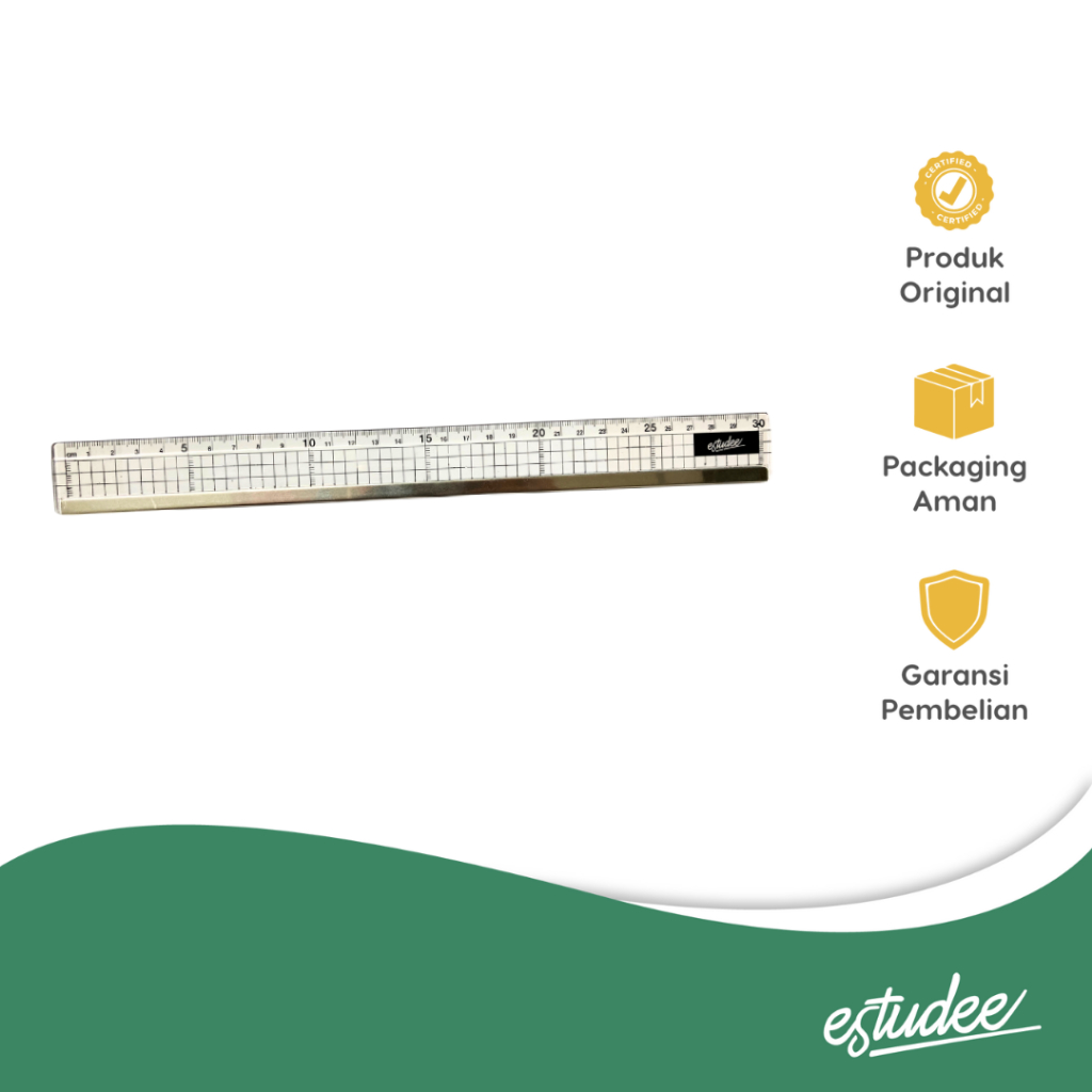 Jual ESTUDEE STAINLESS SIDE RULER 30CM ES-R18006 | Shopee Indonesia