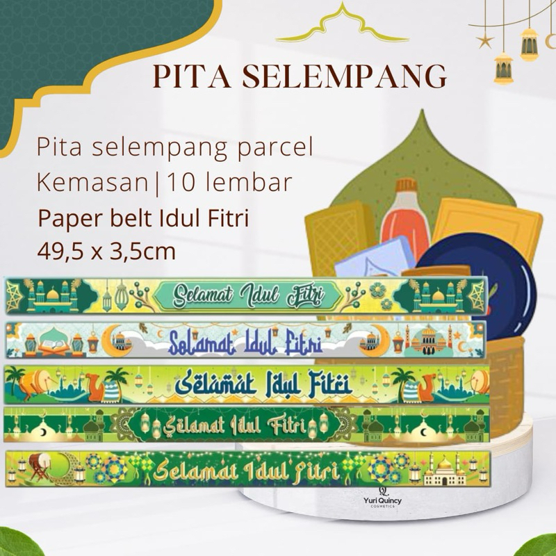 Jual ( 1 Pak isi 10 Lembar) Pita Selempang A, pita parcel lebaran ...