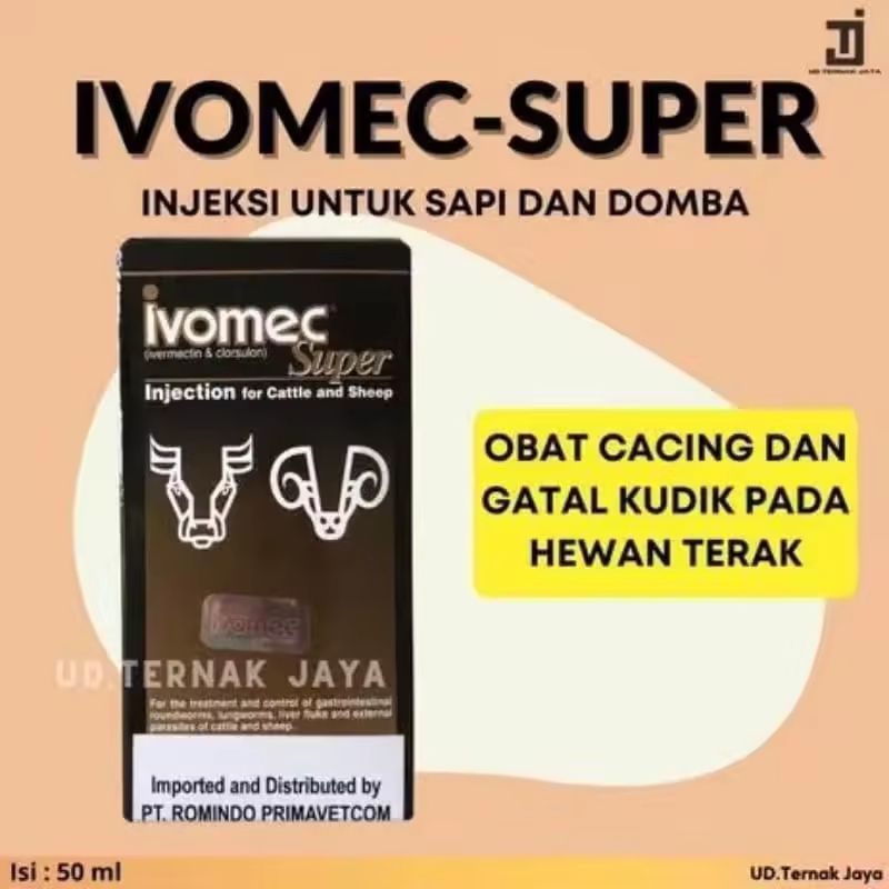 Jual Ivomec Super Obat Parasit Cacing Kutu Ivermectin Clorsulon Asli ...