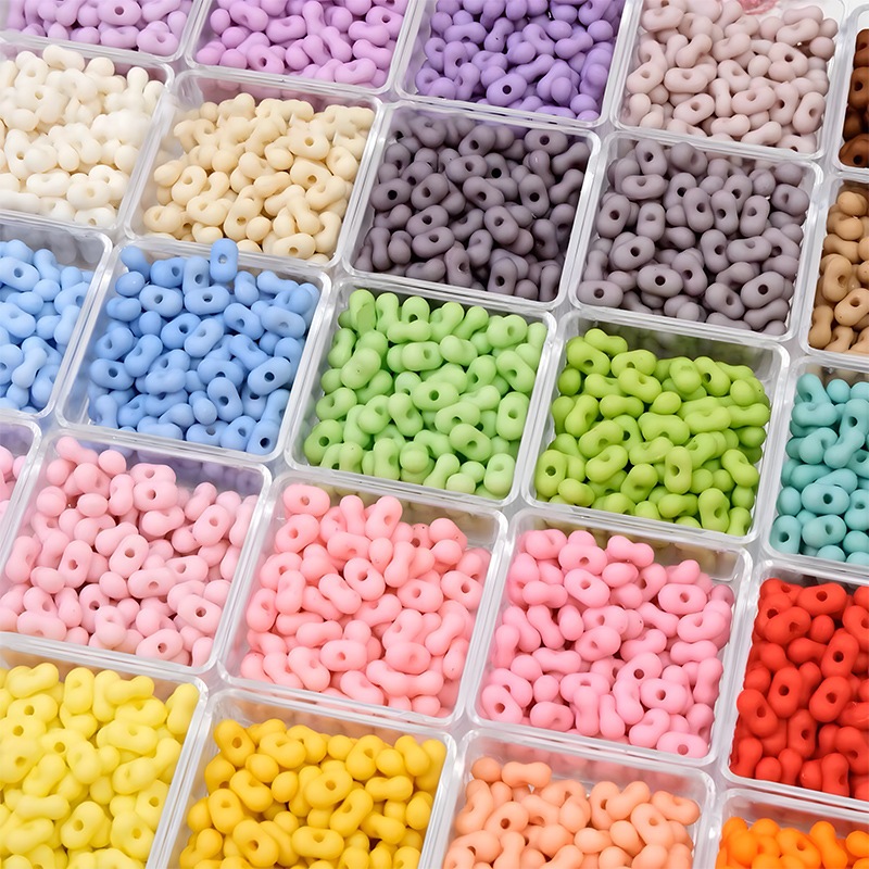 Jual ⚡COD⚡ Ready stok 100pcs Manik Akrilik Pastel Color Bentuk Peanut ...