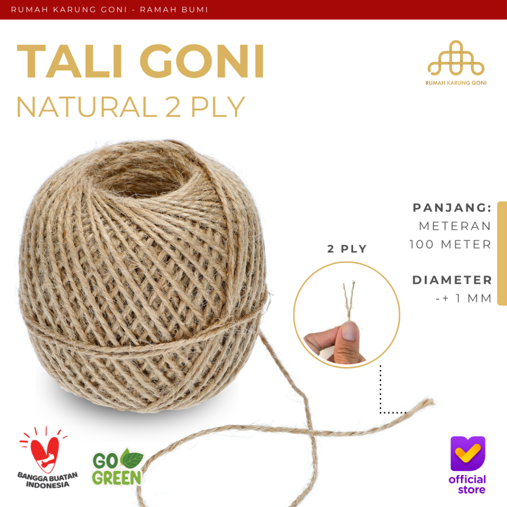 Jual Tali Rami Tali Goni 2 Ply Meteran - Tali Rami 1 MM Kerajinan ...