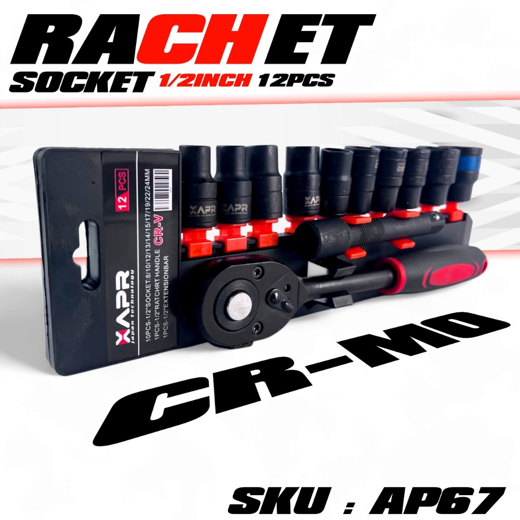 Jual APR 1/2in Kunci Set Socket Sok 12pcs AP67 GARANSI RESMI Kunci Sok ...