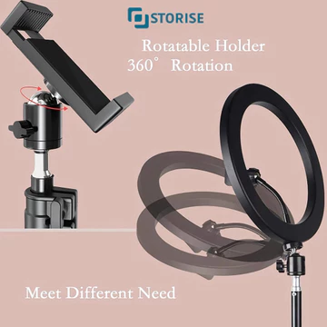 STORISE Lampu LED Ringlight Selfie 26cm Make Up Vlog Live Stream Ring Light Studio Adjustable