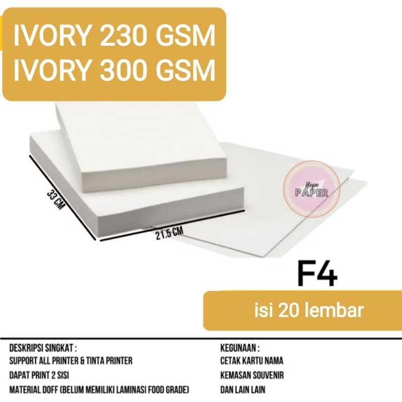 Jual Kertas Ivory 230 GSM # Kertas ivory 300 GSM # kertas sertifikat ...