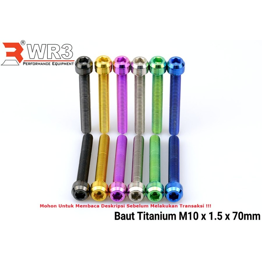 Jual Baut WR3 Titanium Kaliper Radial Monoblock M10x70mm | Shopee Indonesia