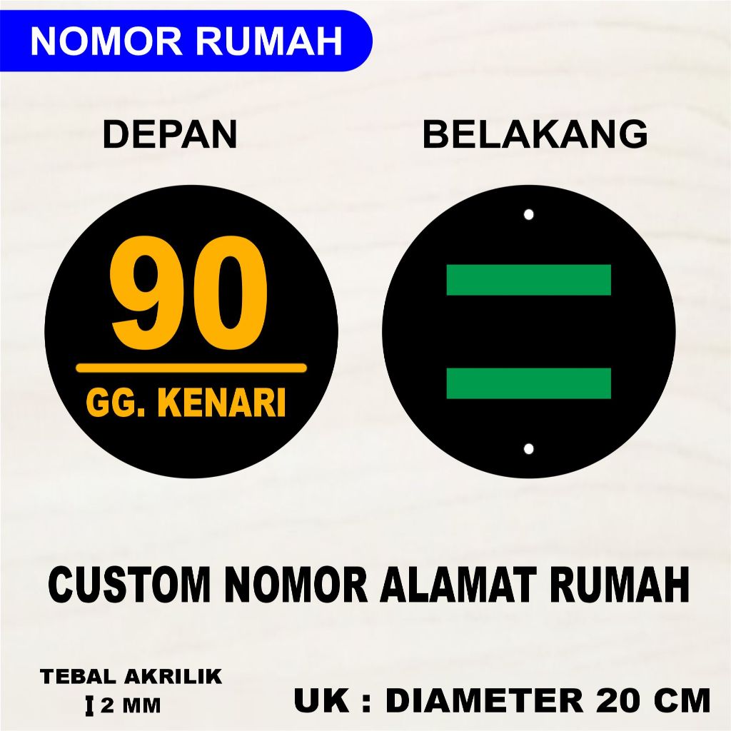Jual Akrilik Papan Tanda Nomor Alamat Rumah RT RW Blok Custom | Shopee ...