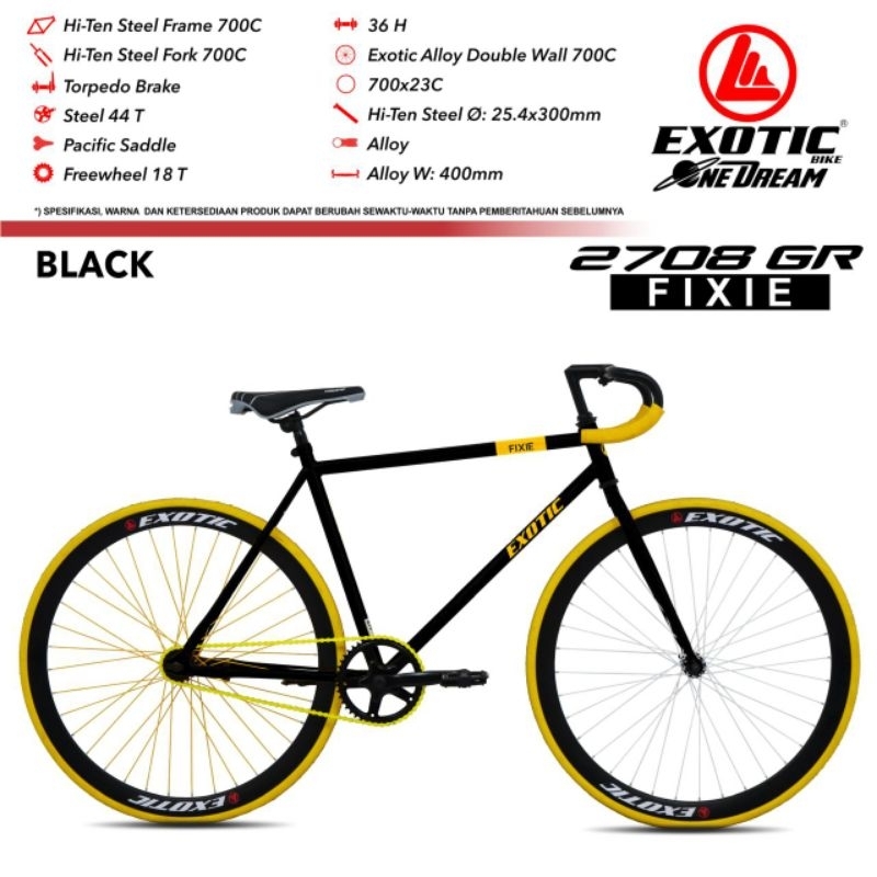 Jual Sepeda Fixie Exotic 2708 GR Torpedo Hi-Teen Steel Frame Fix Gear ...