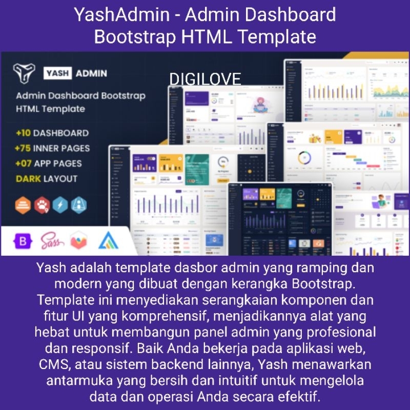 Jual YashAdmin - Admin Dashboard Bootstrap HTML Template | Shopee Indonesia
