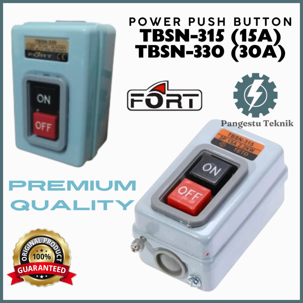Jual FORT Power Push Button TBSN315 TBSN330 Model ON - OFF / 15 A atau ...
